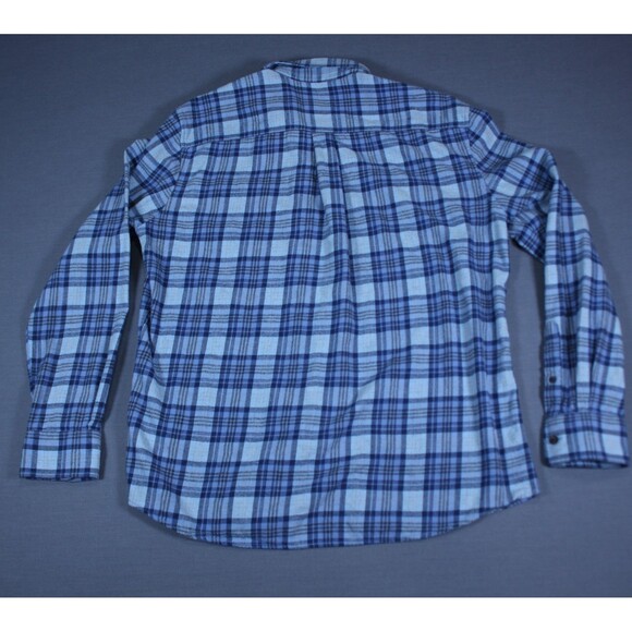 Johnnie-O Hangin Out Shirt Mens Large Blue Plaid Button Down Flannel Sz M - Picture 3 of 10